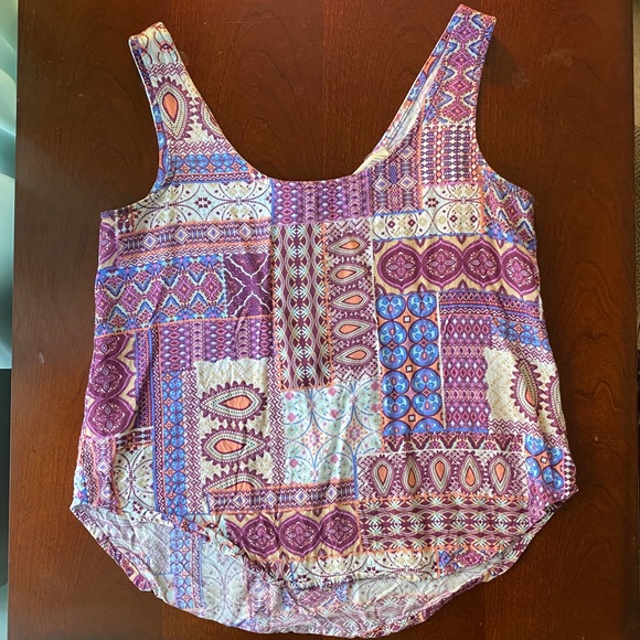 Pink Rose Tops - Patterned tank top